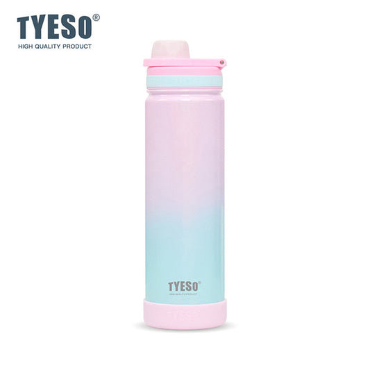TYESO 750ml Pastel Gradient Insulated Bottle – Stylish & Leak-Proof Travel Flask Gradient Pink - Bagmire