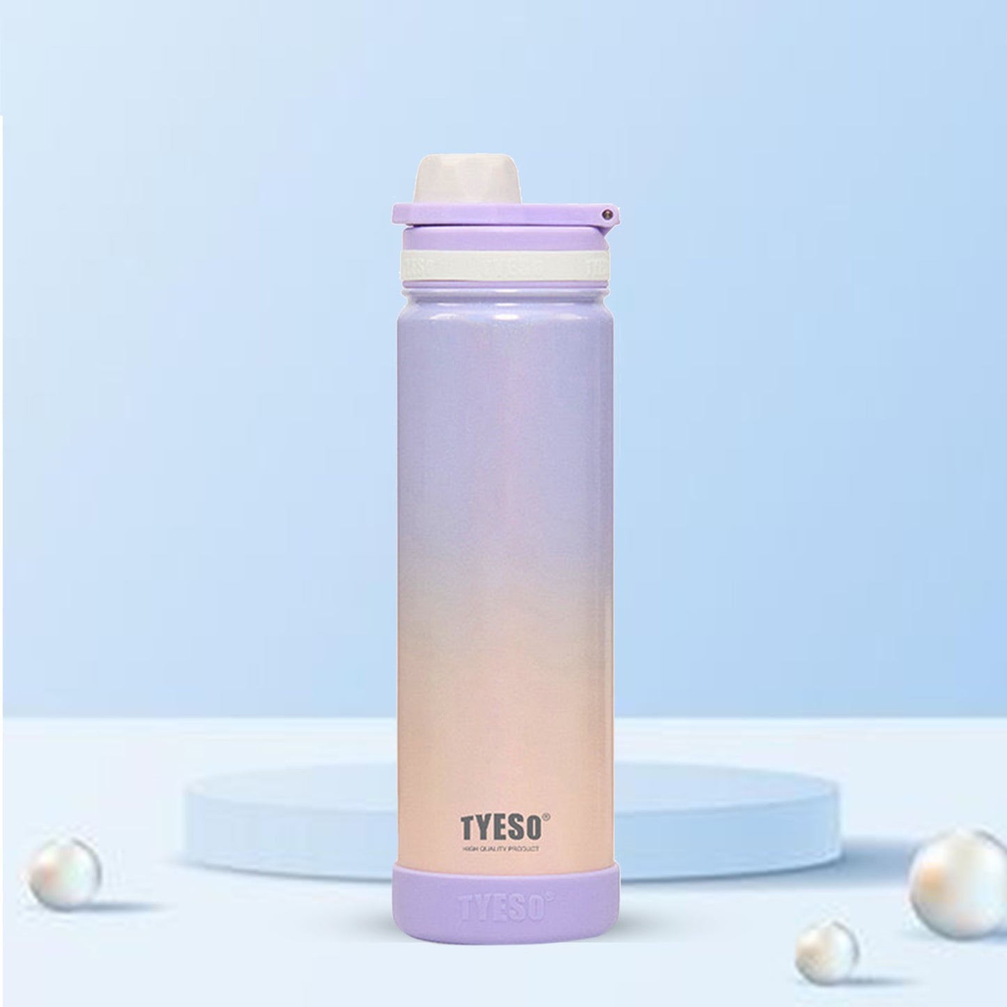 TYESO 750ml Pastel Gradient Insulated Bottle – Stylish & Leak-Proof Travel Flask Gradient Purple - Bagmire
