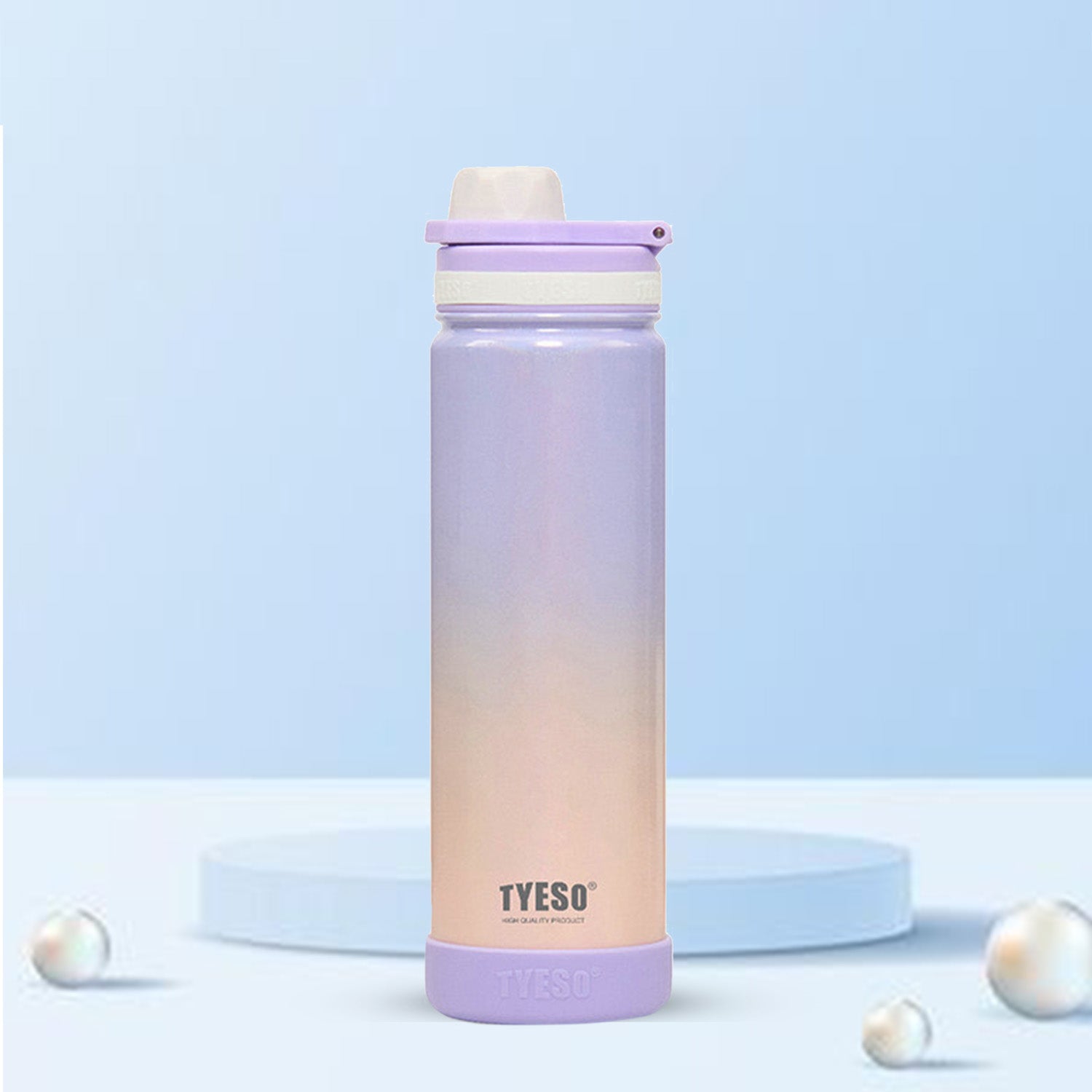 TYESO 750ml Pastel Gradient Insulated Bottle – Stylish & Leak-Proof Travel Flask Gradient Purple - Bagmire