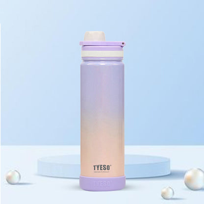 TYESO 750ml Pastel Gradient Insulated Bottle – Stylish & Leak-Proof Travel Flask Gradient Purple - Bagmire