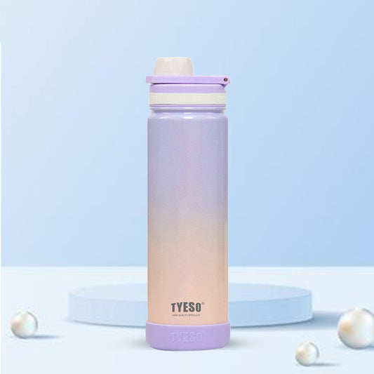 TYESO 750ml Pastel Gradient Insulated Bottle – Stylish & Leak-Proof Travel Flask Gradient Purple - Bagmire