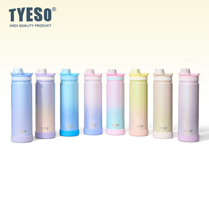 TYESO 750ml Pastel Gradient Insulated Bottle – Stylish & Leak-Proof Travel Flask Gradient Purple - Bagmire