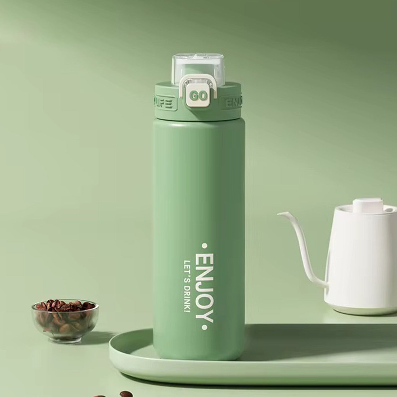 Trendy 680ml Insulated Flask Bottle | Steel Water Bottle for School, Office, Sports & Travel Green - Bagmire