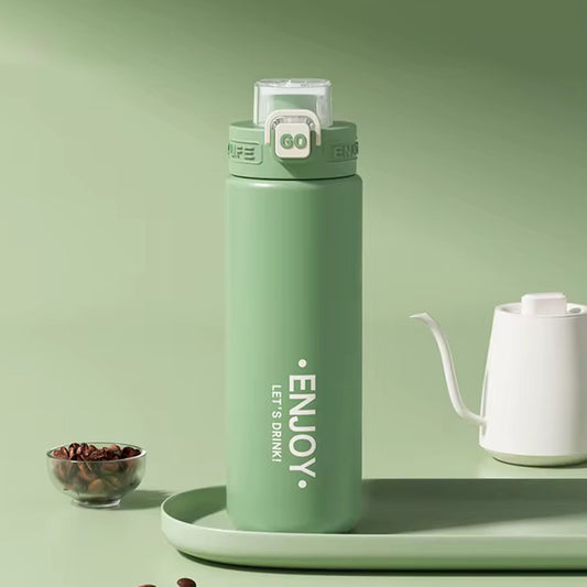 Trendy 680ml Insulated Flask Bottle | Steel Water Bottle for School, Office, Sports & Travel Green - Bagmire