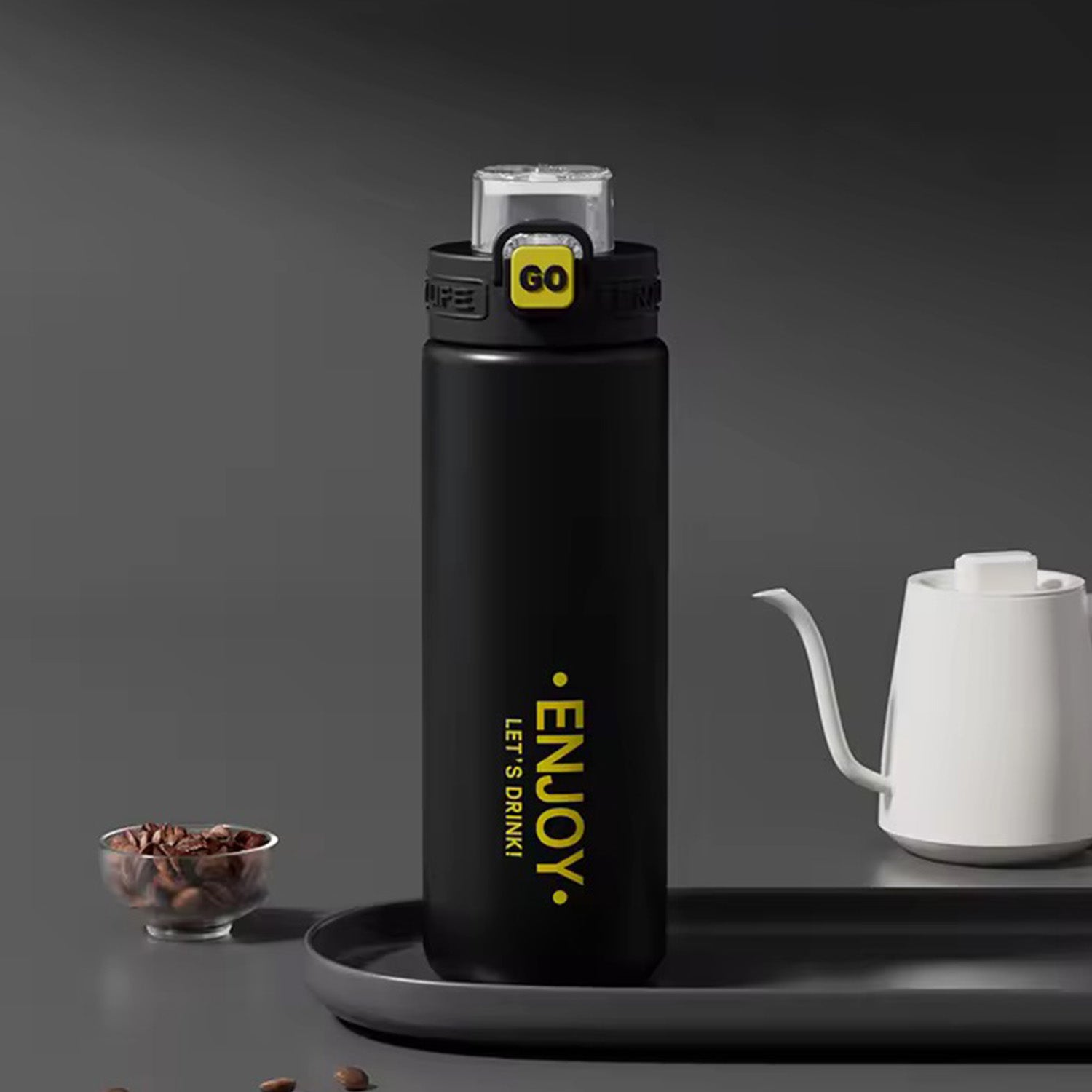 Trendy 680ml Insulated Flask Bottle | Steel Water Bottle for School, Office, Sports & Travel Black - Bagmire