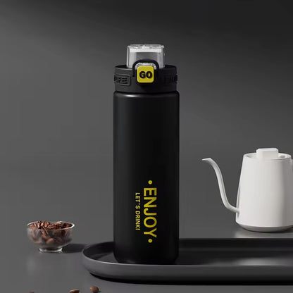 Trendy 680ml Insulated Flask Bottle | Steel Water Bottle for School, Office, Sports & Travel Black - Bagmire