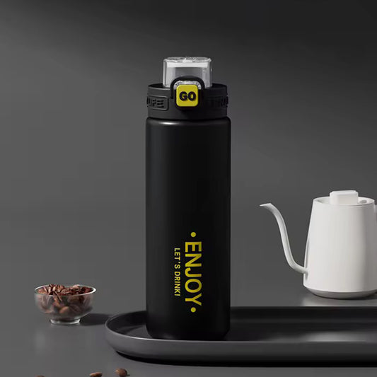 Trendy 680ml Insulated Flask Bottle | Steel Water Bottle for School, Office, Sports & Travel Black - Bagmire
