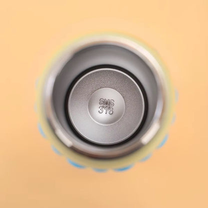 Macaron Insulated Water Bottle 550ml | Leakproof Stainless Steel Sipper with Straw Lid & Silicone Grip | Cute Travel Flask for Kids & Adults