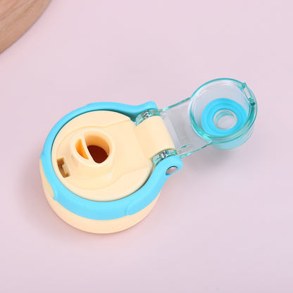 Macaron Insulated Water Bottle 550ml | Leakproof Stainless Steel Sipper with Straw Lid & Silicone Grip | Cute Travel Flask for Kids & Adults