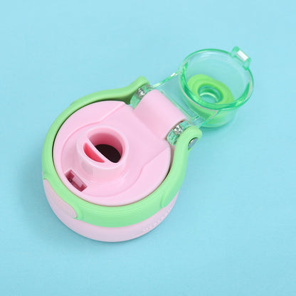 Macaron Insulated Water Bottle 550ml | Leakproof Stainless Steel Sipper with Straw Lid & Silicone Grip | Cute Travel Flask for Kids & Adults