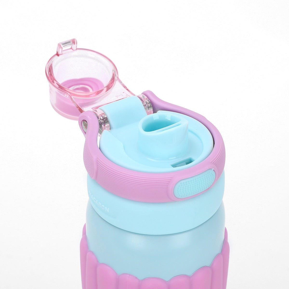 Macaron Insulated Water Bottle 550ml | Leakproof Stainless Steel Sipper with Straw Lid & Silicone Grip | Cute Travel Flask for Kids & Adults