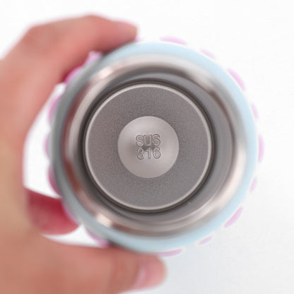 Macaron Insulated Water Bottle 550ml | Leakproof Stainless Steel Sipper with Straw Lid & Silicone Grip | Cute Travel Flask for Kids & Adults