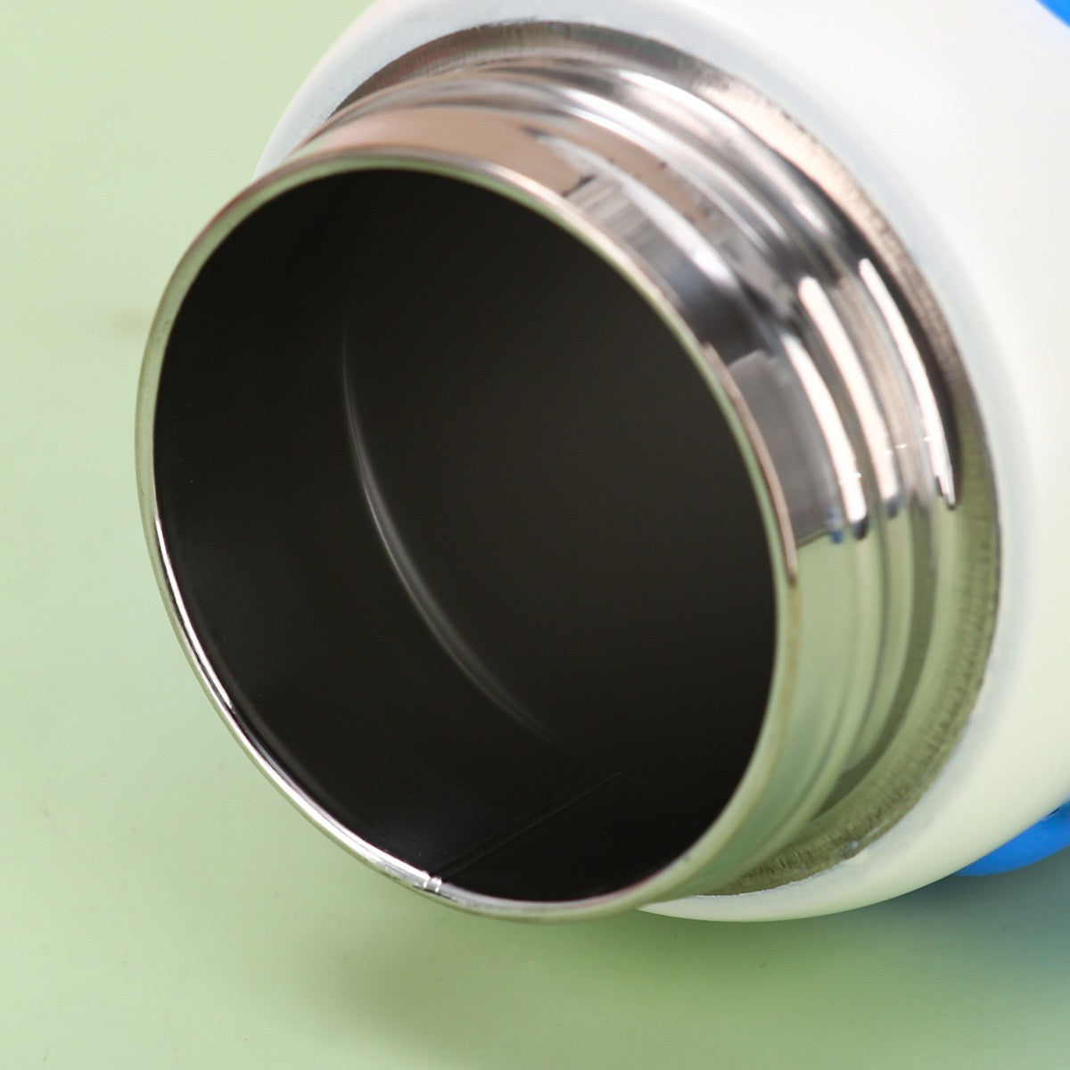 Macaron Insulated Water Bottle 550ml | Leakproof Stainless Steel Sipper with Straw Lid & Silicone Grip | Cute Travel Flask for Kids & Adults