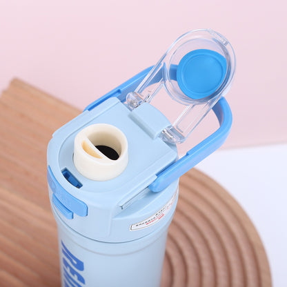 READY Insulated Water Bottle with Straw Lid | Leakproof Stainless Steel Flask for Kids & Adults | Hot & Cold Travel Bottle (550ml)