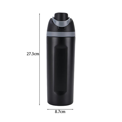 Insulated Stainless Steel Water Bottle with Straw Lid - Leakproof Flip Top Thermo Mug for Sports, Travel & Car Cup Holders