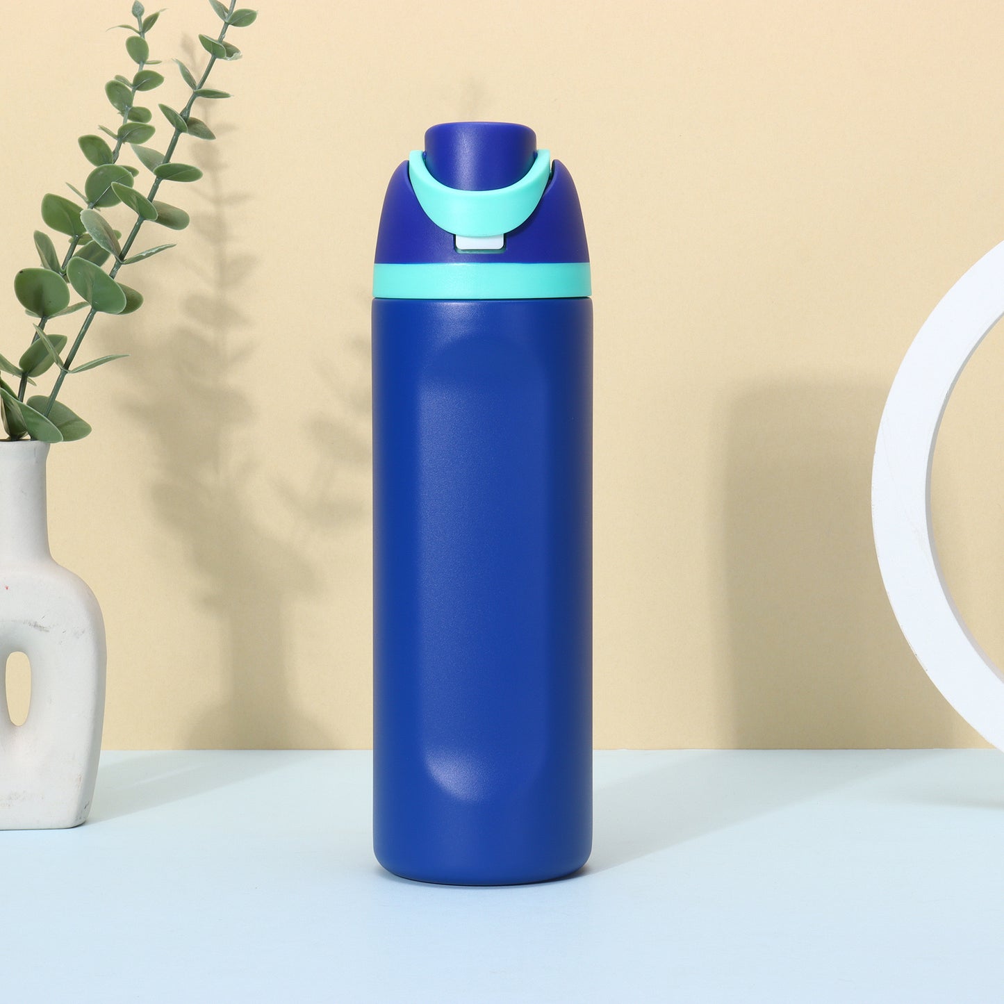 Insulated Stainless Steel Water Bottle with Straw Lid - Leakproof Flip Top Thermo Mug for Sports, Travel & Car Cup Holders