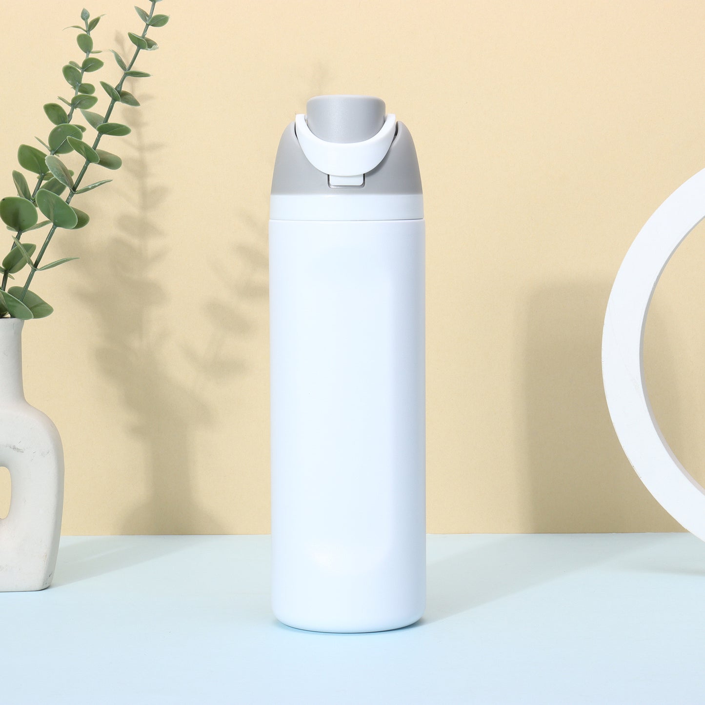 Insulated Stainless Steel Water Bottle with Straw Lid - Leakproof Flip Top Thermo Mug for Sports, Travel & Car Cup Holders