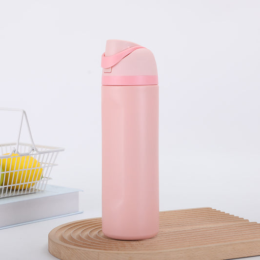 Insulated Stainless Steel Water Bottle with Straw Lid - Leakproof Flip Top Thermo Mug for Sports, Travel & Car Cup Holders