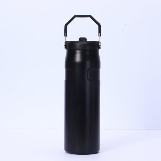 Large Capacity Insulated Water Bottle with Handle - Stainless Steel, Leakproof, Wide Mouth Flip Cap for Gym, Sport & Outdoor