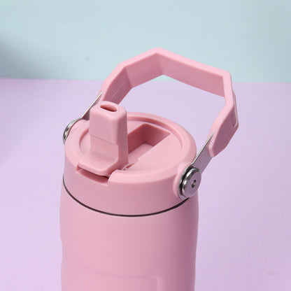 Large Capacity Insulated Water Bottle with Handle - Stainless Steel, Leakproof, Wide Mouth Flip Cap for Gym, Sport & Outdoor