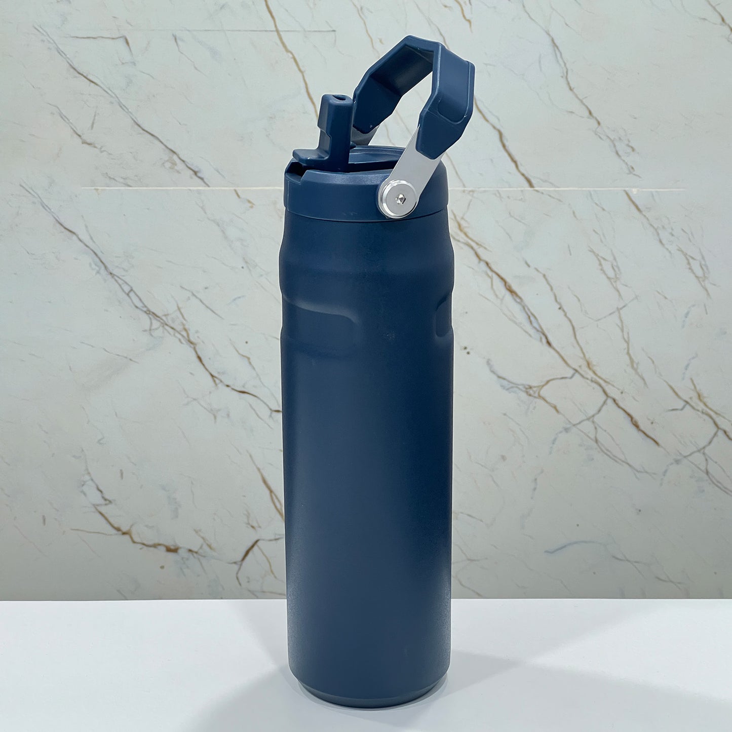 Large Capacity Insulated Water Bottle with Handle - Stainless Steel, Leakproof, Wide Mouth Flip Cap for Gym, Sport & Outdoor