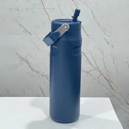Large Capacity Insulated Water Bottle with Handle - Stainless Steel, Leakproof, Wide Mouth Flip Cap for Gym, Sport & Outdoor