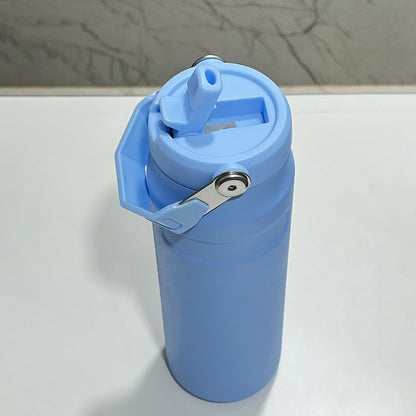 Large Capacity Insulated Water Bottle with Handle - Stainless Steel, Leakproof, Wide Mouth Flip Cap for Gym, Sport & Outdoor