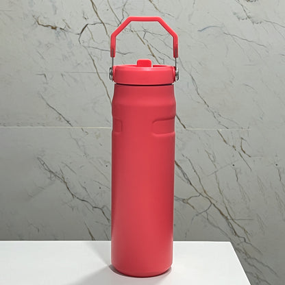 Large Capacity Insulated Water Bottle with Handle - Stainless Steel, Leakproof, Wide Mouth Flip Cap for Gym, Sport & Outdoor