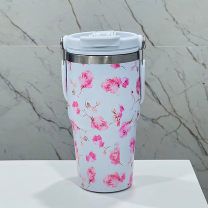 BAGMIRE Floral Insulated Tumbler – Dual Lid (Straw & Sip)
