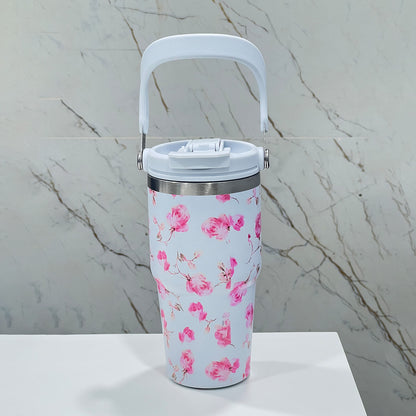 BAGMIRE Floral Insulated Tumbler – Dual Lid (Straw & Sip)