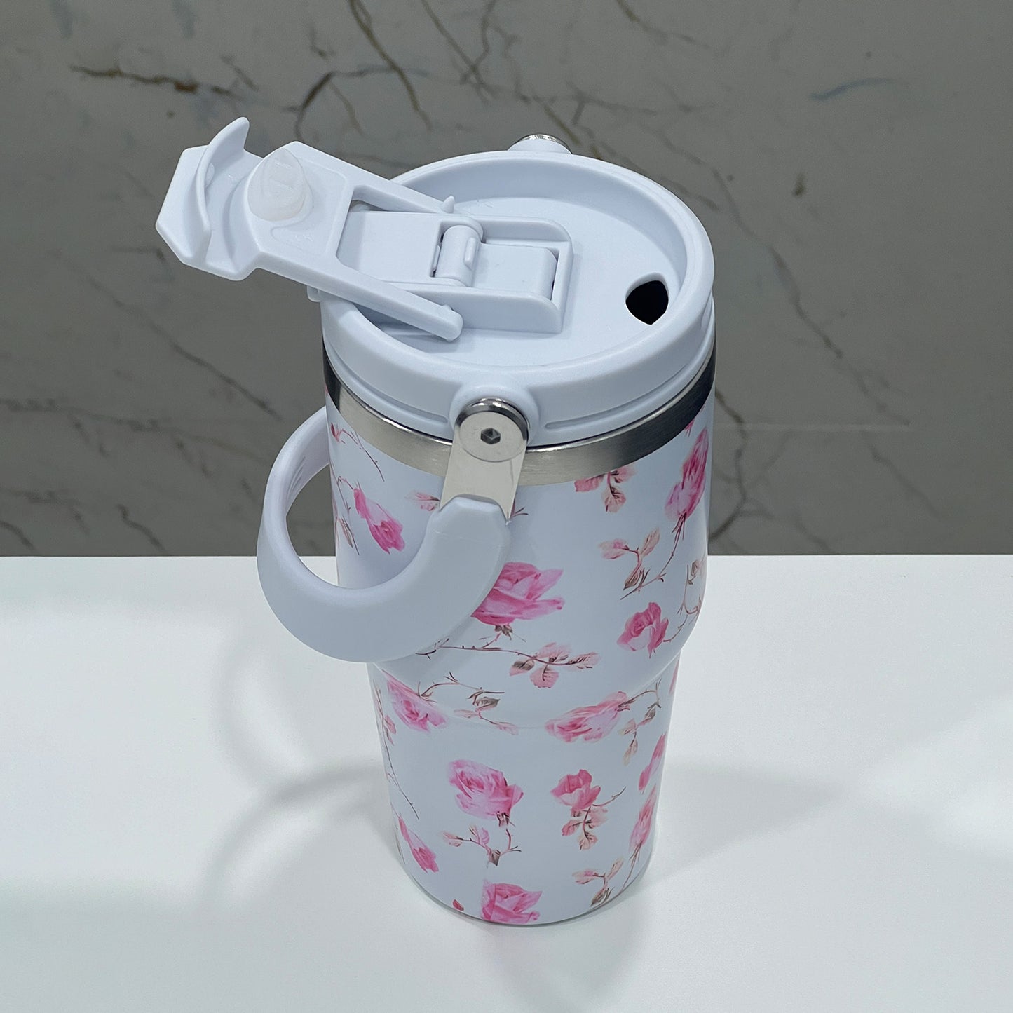 BAGMIRE Floral Insulated Tumbler – Dual Lid (Straw & Sip)