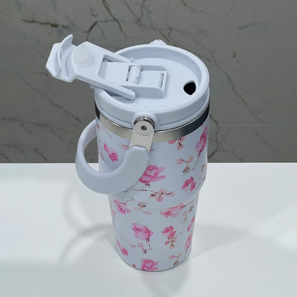 BAGMIRE Floral Insulated Tumbler – Dual Lid (Straw & Sip)