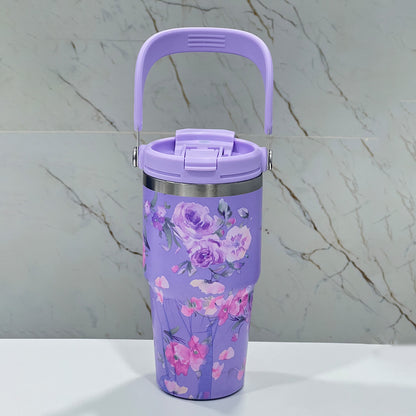 BAGMIRE Floral Insulated Tumbler – Dual Lid (Straw & Sip)