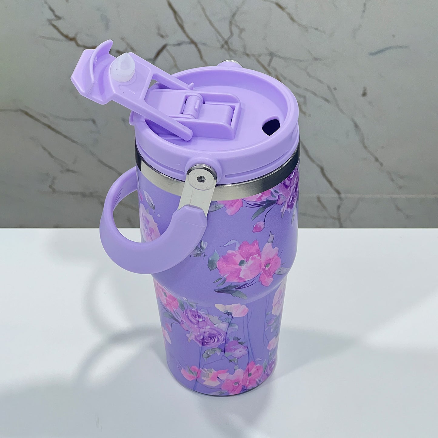 BAGMIRE Floral Insulated Tumbler – Dual Lid (Straw & Sip)