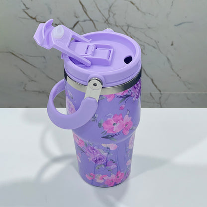 BAGMIRE Floral Insulated Tumbler – Dual Lid (Straw & Sip)