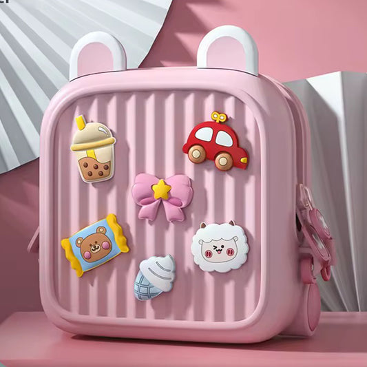 Premium EVA Kids Backpack with DIY Charms – Waterproof, Hard-Shell Mini Travel Bag for Toddlers