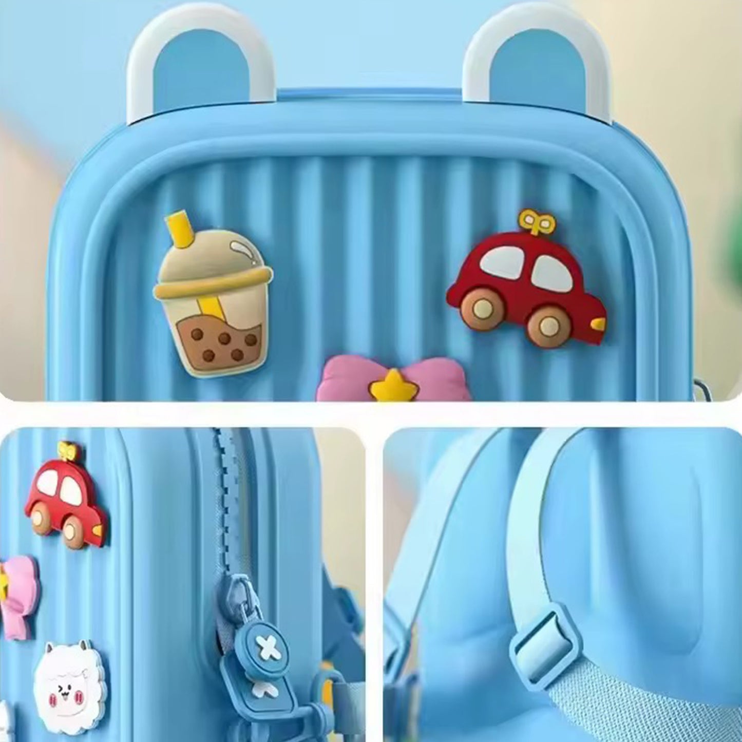 Premium EVA Kids Backpack with DIY Charms – Waterproof, Hard-Shell Mini Travel Bag for Toddlers