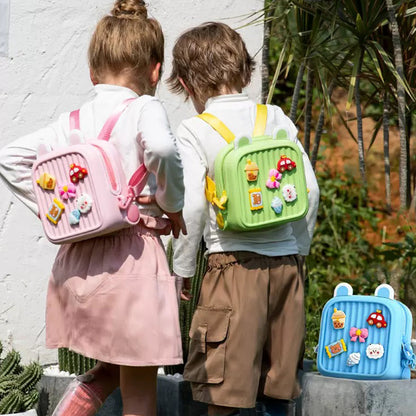 Premium EVA Kids Backpack with DIY Charms – Waterproof, Hard-Shell Mini Travel Bag for Toddlers
