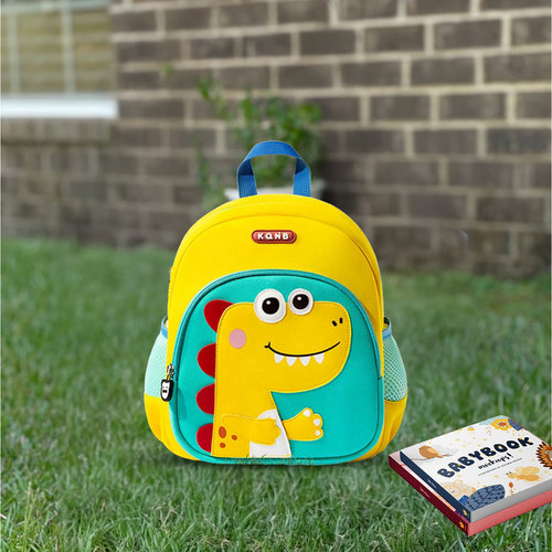 Durable Yellow Kids Backpack with Multiple Compartments