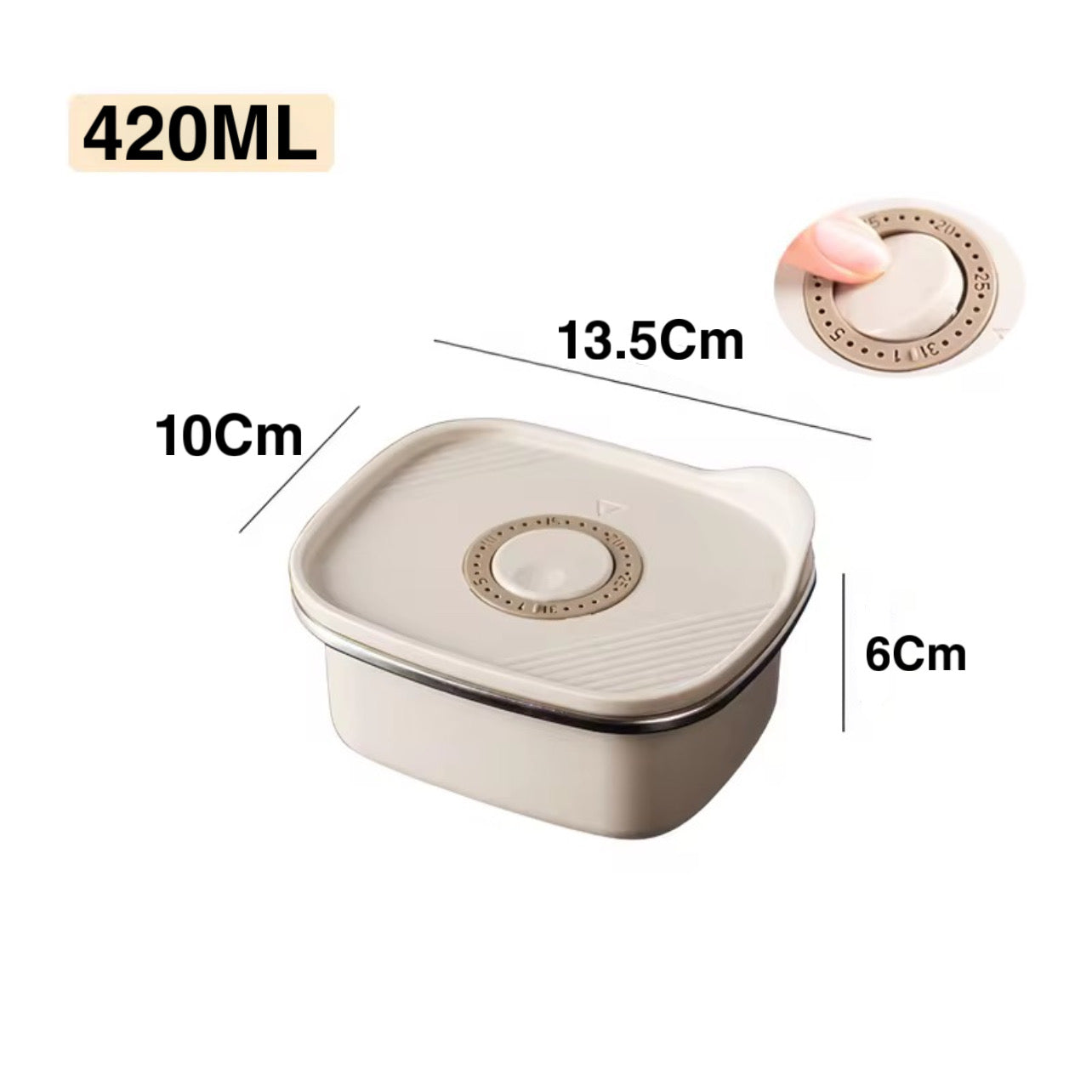 420ML 304 Food-Grade Stainless Steel Preservation Box, Microwaveable Lunch Box, Food Storage Container, Sealed for Refrigeration and Freezing