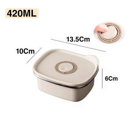 420ML 304 Food-Grade Stainless Steel Preservation Box, Microwaveable Lunch Box, Food Storage Container, Sealed for Refrigeration and Freezing