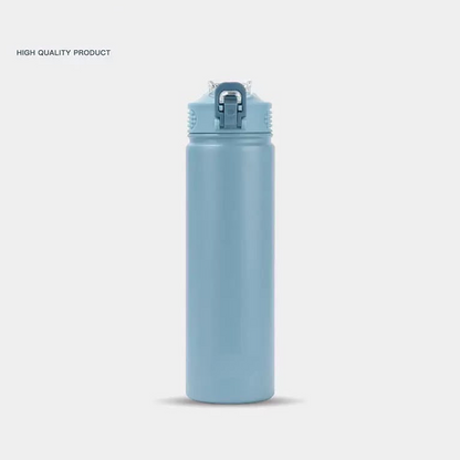 Large-Capacity Straw Water Bottle for Men and Women Students, Portable Outdoor Insulated Bottle