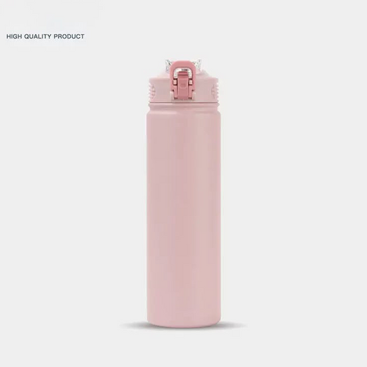 Large-Capacity Straw Water Bottle for Men and Women Students, Portable Outdoor Insulated Bottle