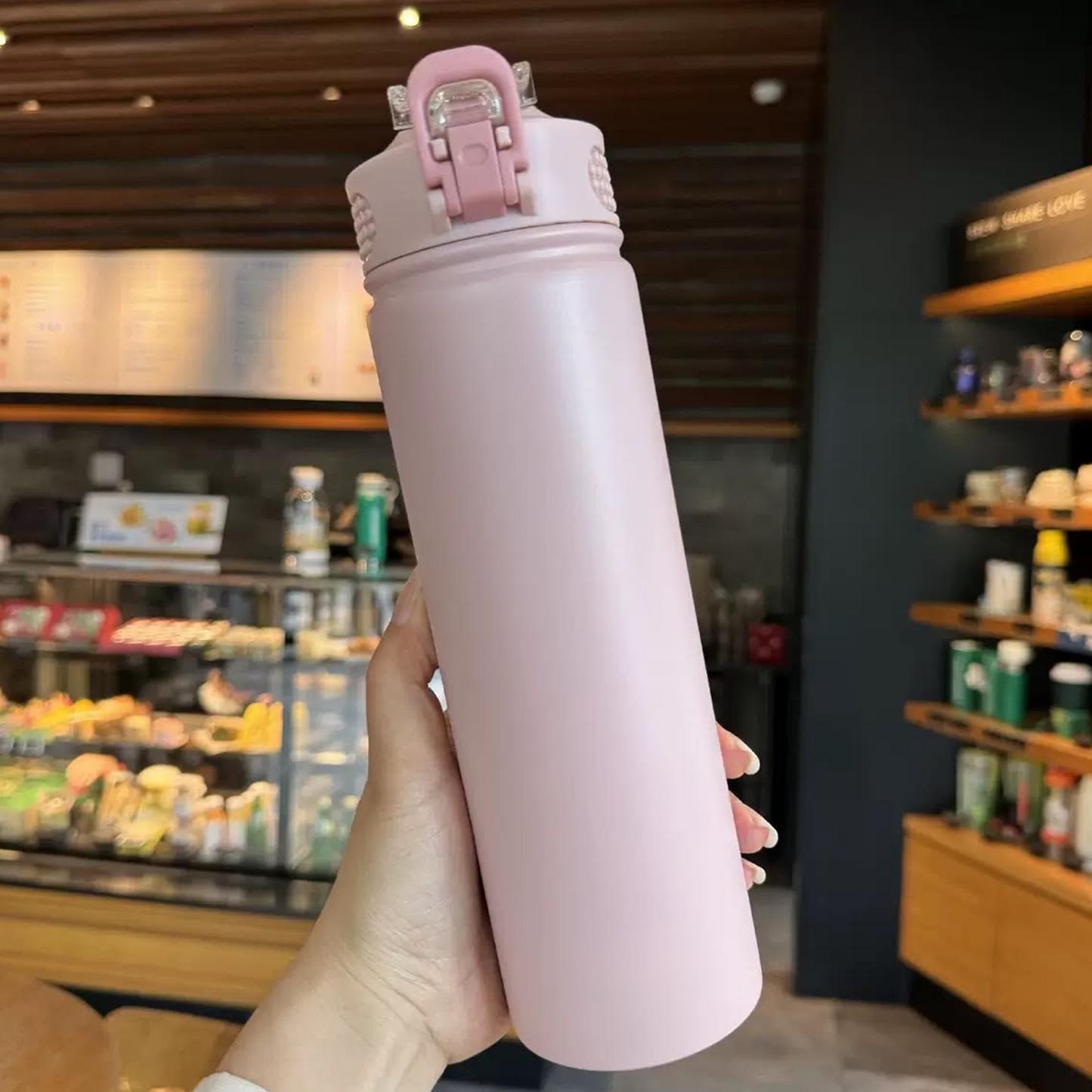 Large-Capacity Straw Water Bottle for Men and Women Students, Portable Outdoor Insulated Bottle