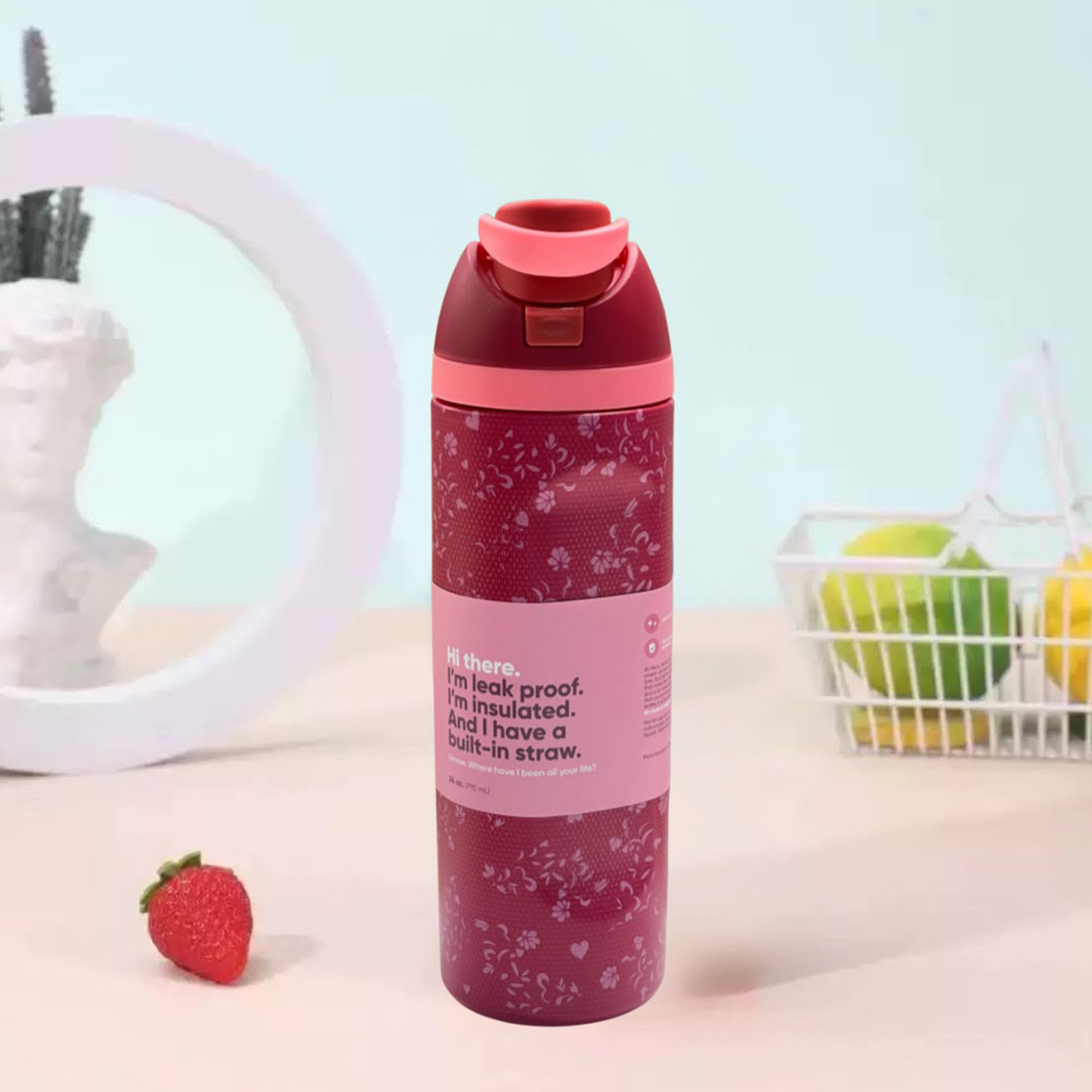 BAGMIRE 710ml Vacuum Insulated Stainless Steel Water Bottle | Leakproof Double Wall Thermal Flask | BPA-Free Hot & Cold Bottle for School, Office, Travel & Gym
