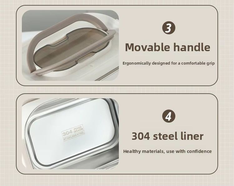 1600ML Stainless Steel Lunch Box – 2-Tier Stackable Tiffin Box with Spoon, Multi-Compartment Food Container for Office, School & Travel