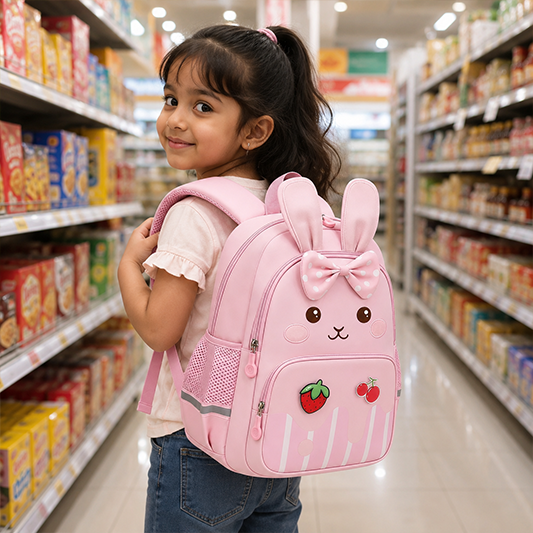 819 Backpack for 3-6-7 Years Old, Cute Rabbit Design, Children's Girls' Bag, Lightweight Travel Backpack