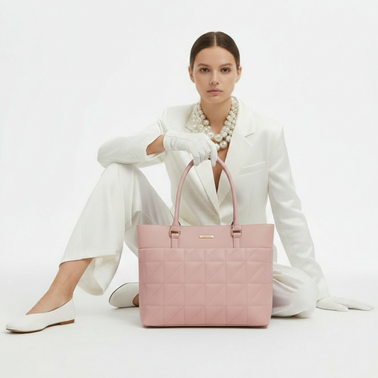 Bagmire Elegant Quilted Tote Handbag For Women- Premium PU Leather Office & Casual Bag